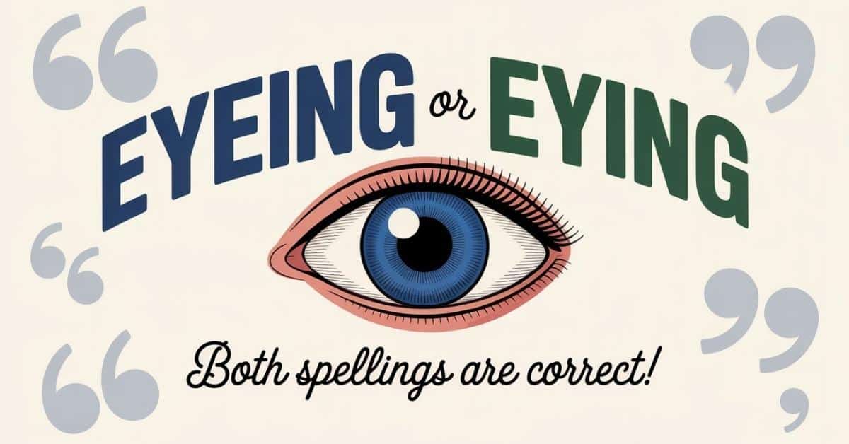 Eyeing or Eying