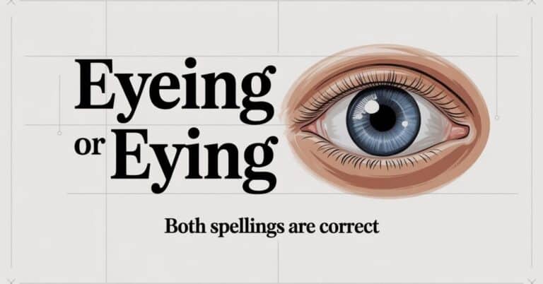 Eyeing or Eying