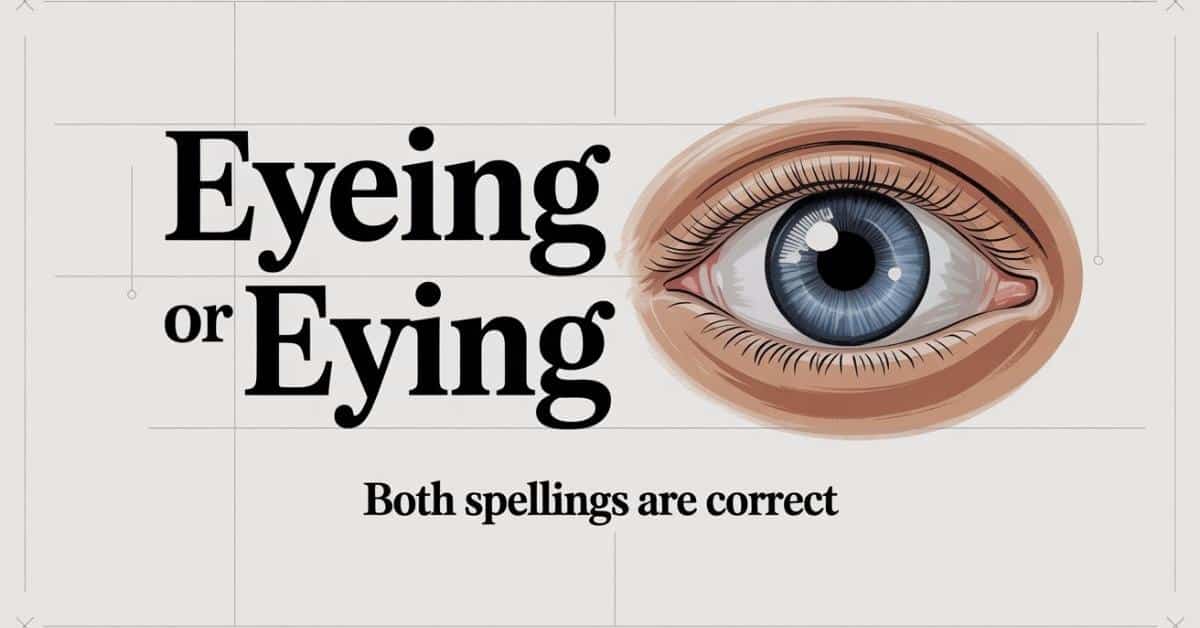 Eyeing or Eying