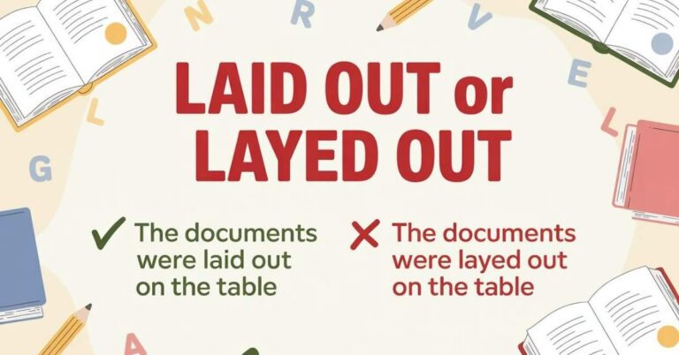 laid out or layed out