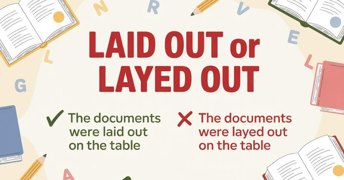 laid out or layed out