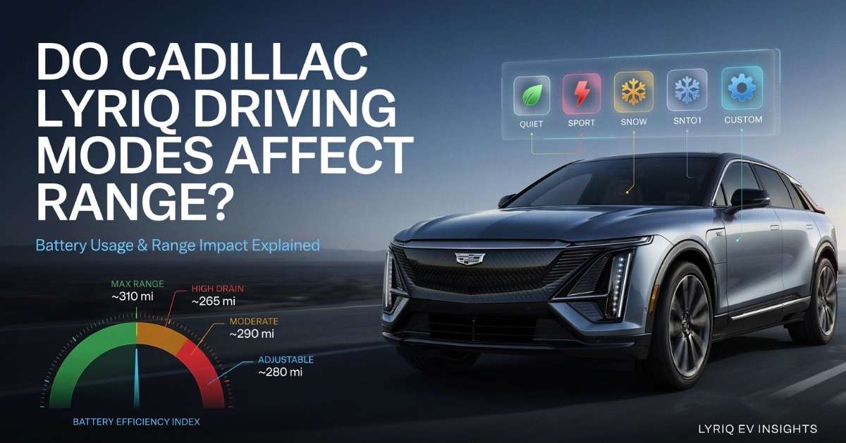 Do Cadillac LYRIQ Driving Modes Affect Range or Battery Usage