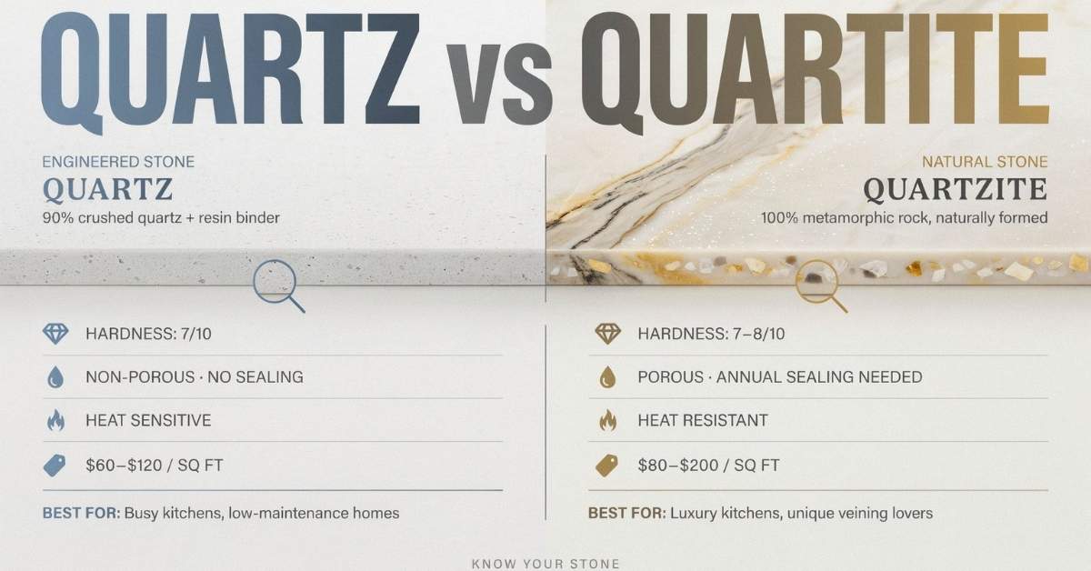 Quartz vs Quartzite