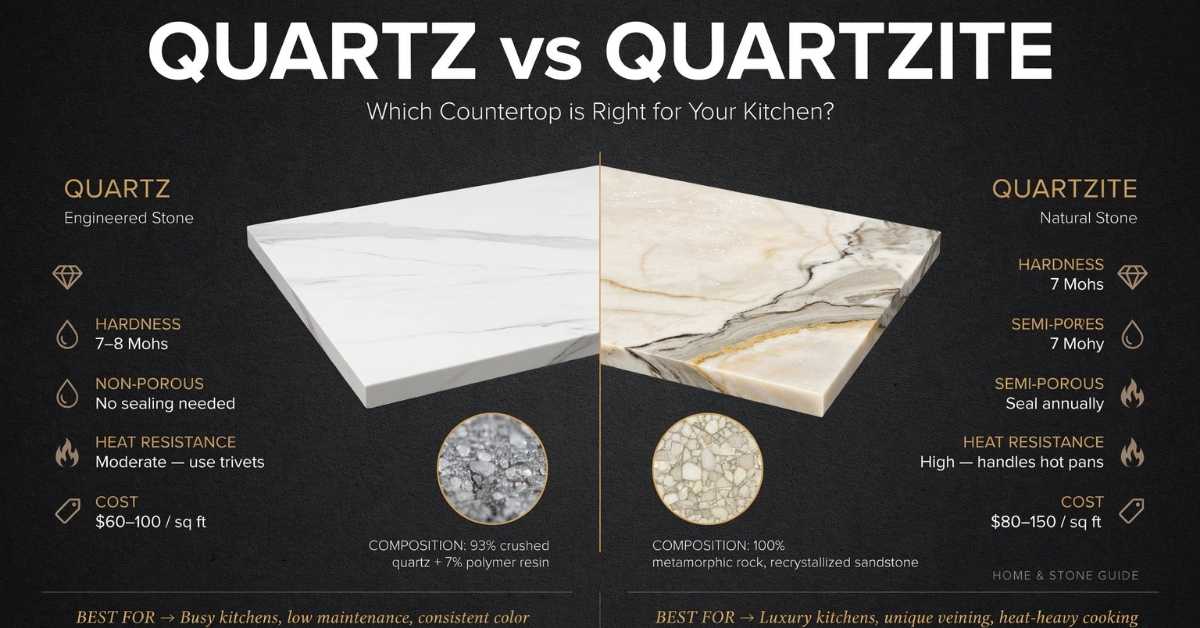 Quartz vs Quartzite