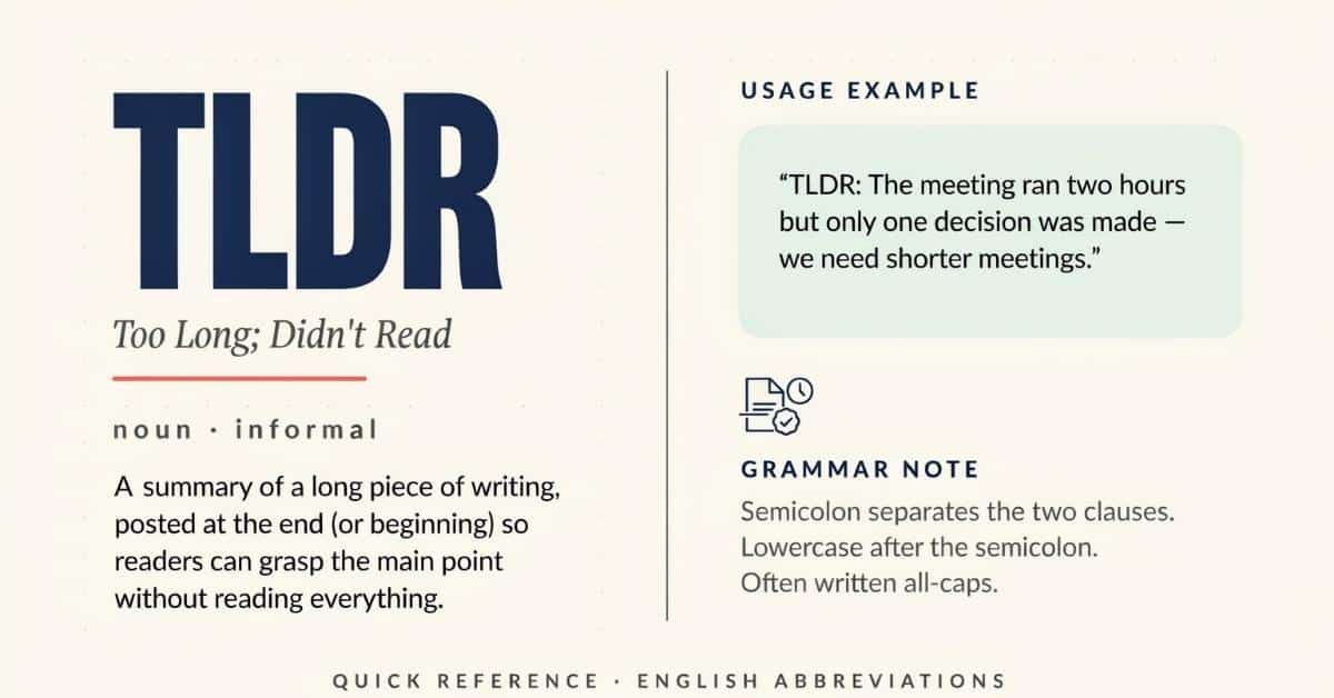 TLDR Meaning