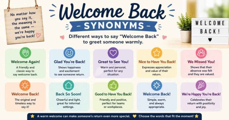 Welcome Back Synonym